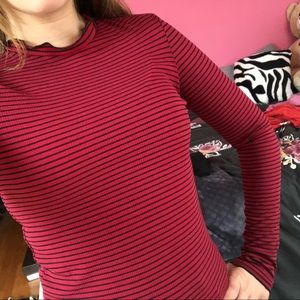 Striped high ruffle neck ZARA long sleeve top❤️